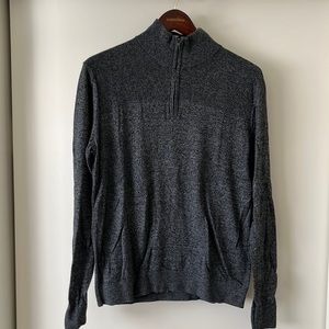 Banana Republic quarter zip knit sweater size small, color is heathered black